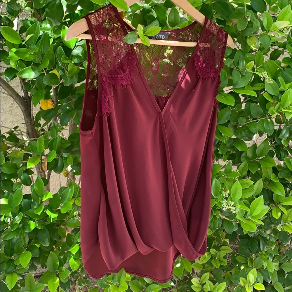 Burgundy Lace Blouse